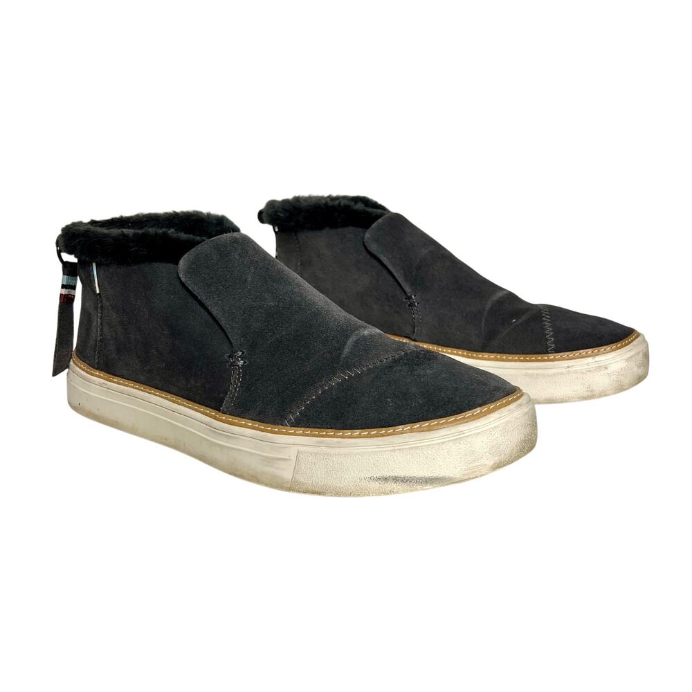 Toms Paxton Grey Suede Slip On Sneaker Shoe Size 8.5